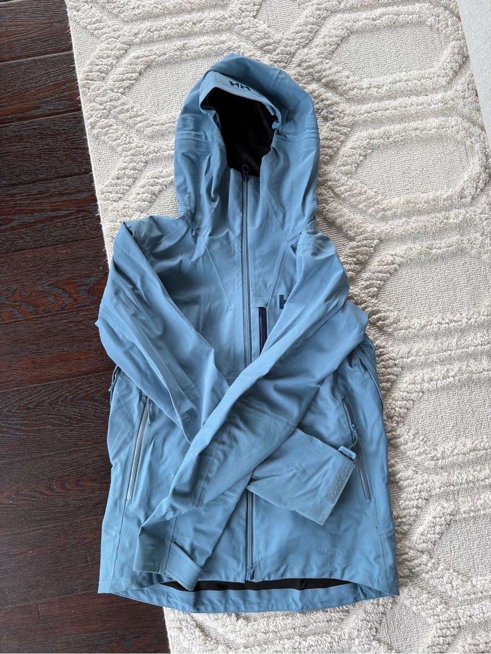 Helly Hansen Light Blue Hooded Shell Jacket